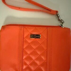 Express Orange Quilted Wristlet